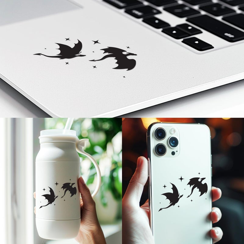 Hangwoous Dragon Stickers for Water Bottles and Car Decals – Fantasy Dragon Car Decal for Mirror Or Rear View – Car Stickers and Decals - Image 3